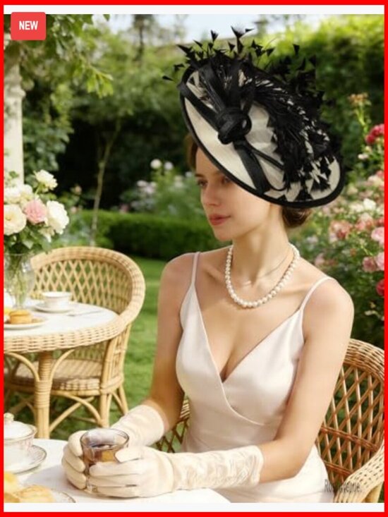 Elegant Fascinator Hat with Flower Mesh Feathers for Weddings Derby Tea Party main image 4